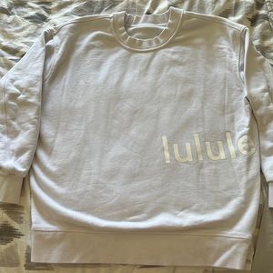 Lululemon perfectly oversized crewneck with logo, color: white, size: S/M